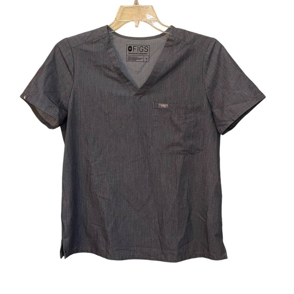 FIGS Catarina One Pocket Scrub Top Graphite‎ Medium Medical Healthcare Nurse